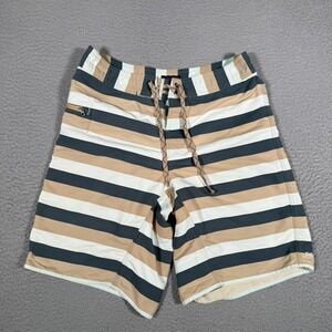 Patagonia Shorts Mens 31 Striped Wavefarer Boardshorts Swim Surf Beach Board